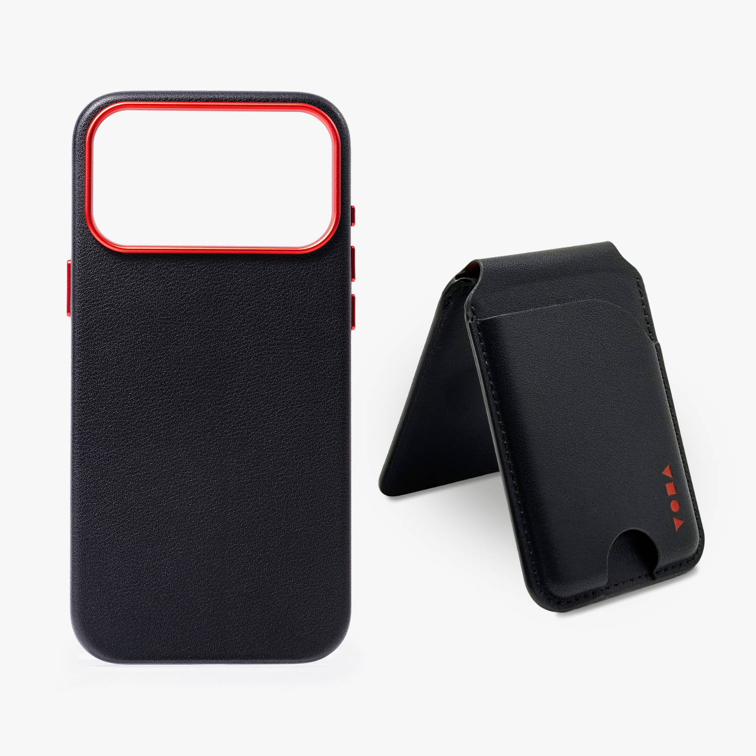 iPhone 17 Pro Max MagSafe Leather Case + MagSafe Wallet with Stand Bundle